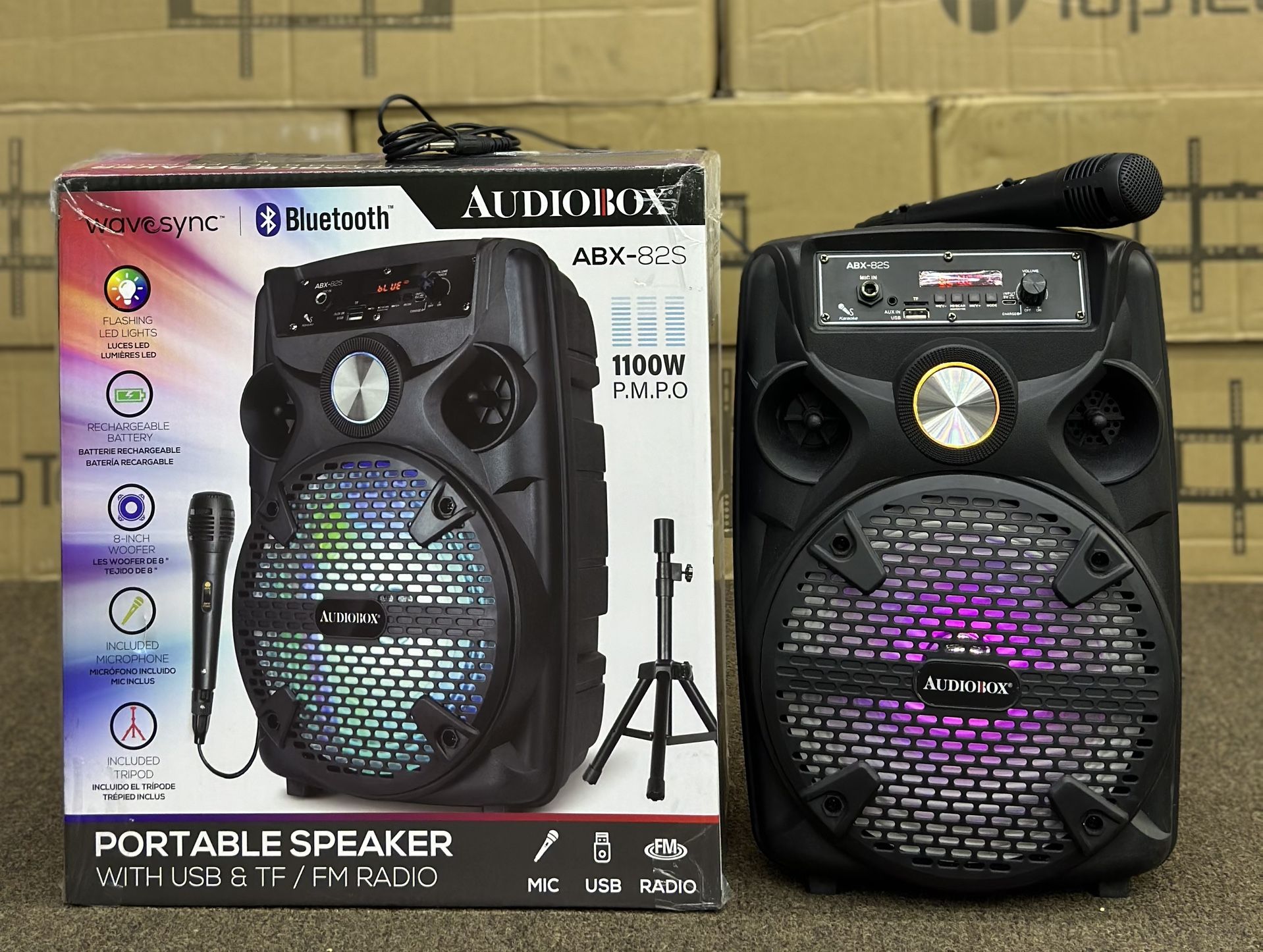 Rechargeable Bluetooth Party Speaker With Wired MIC and tripod