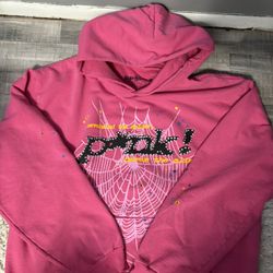 Sp5der “pink” Hoodie