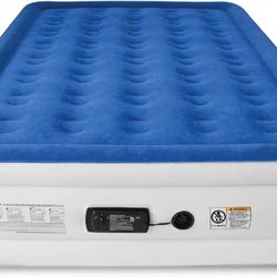 Luxury Air Mattress with ComfortCoil Technology  built in pump queen portable inflatable camping