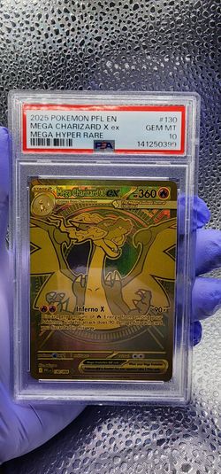 Mega Charizard X ex Hyper Rare Gold 130/094 PSA 10 Pokémon Phantasmal Flames