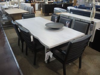 Live Edge Dining Table — Circa Loft (Whitewash)