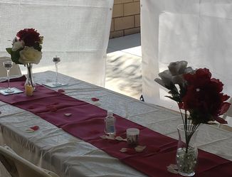 Silk flower arrangements- burgundy and silver