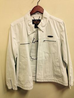 Women's Harley Davidson size 1W White denim jacket