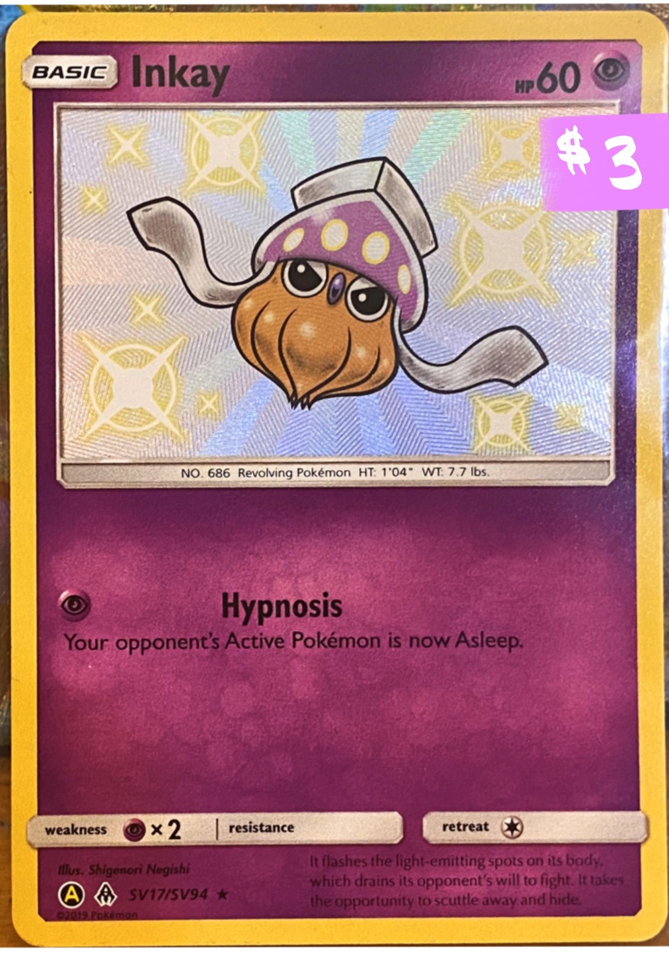 Inkay (Shiny Vault/Holo) HIDDEN FATES **