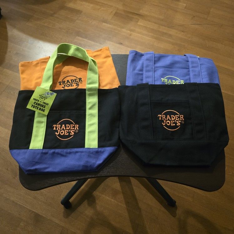 Trader Joe's Mini Totes Halloween Edition Trick Or Treat Canvas Mini