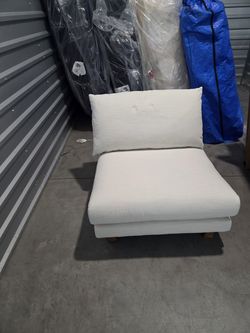 Modern Ivory Lounge Chair — Like New