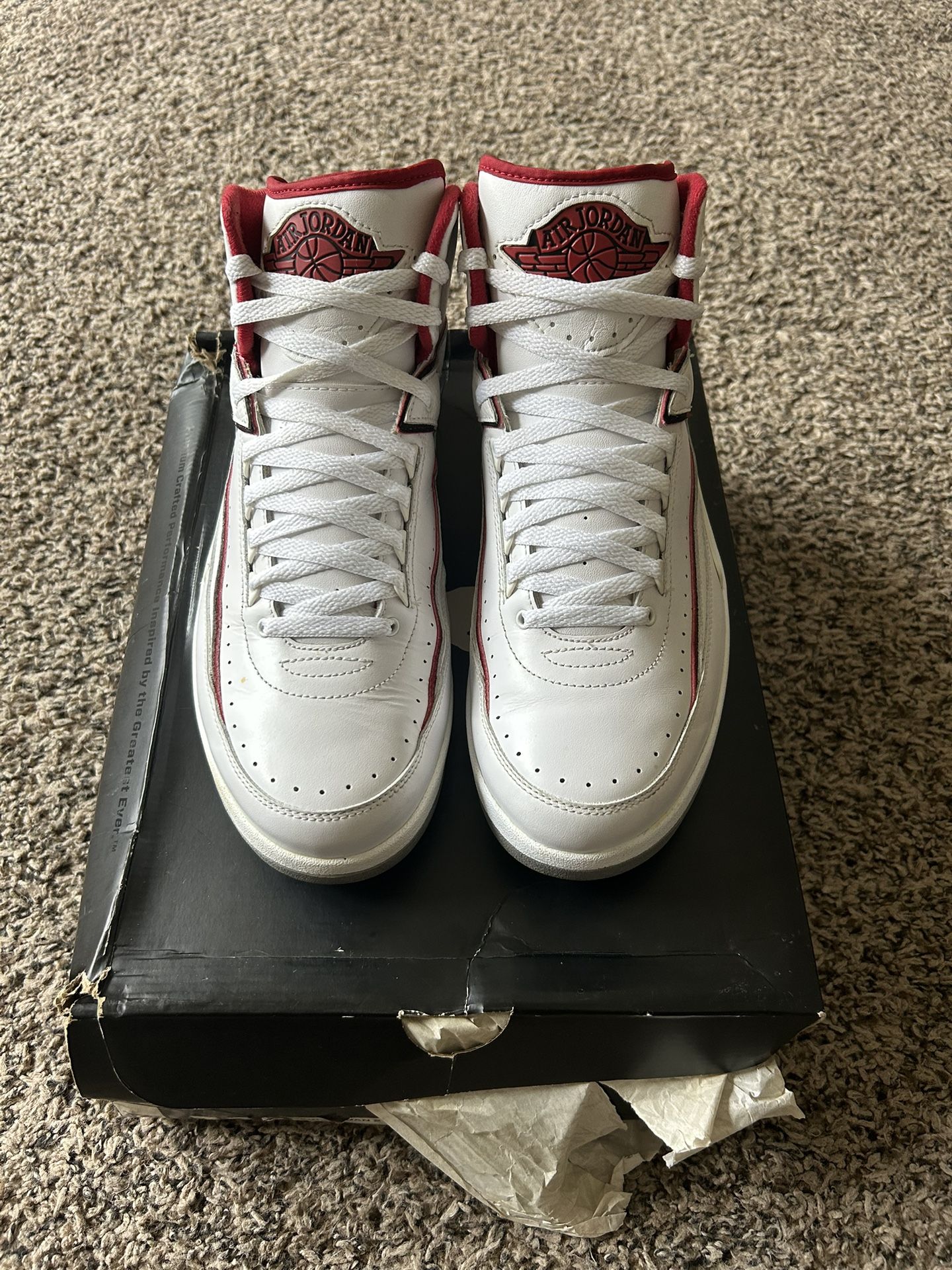 Jordan 2 White Red Retro (2014) Size 11.5
