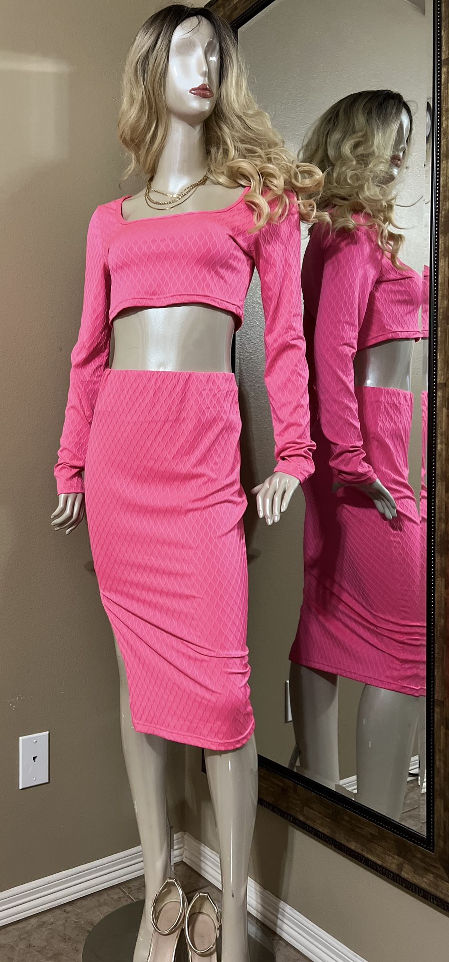 Women’s Pink 2 Pieces Set 