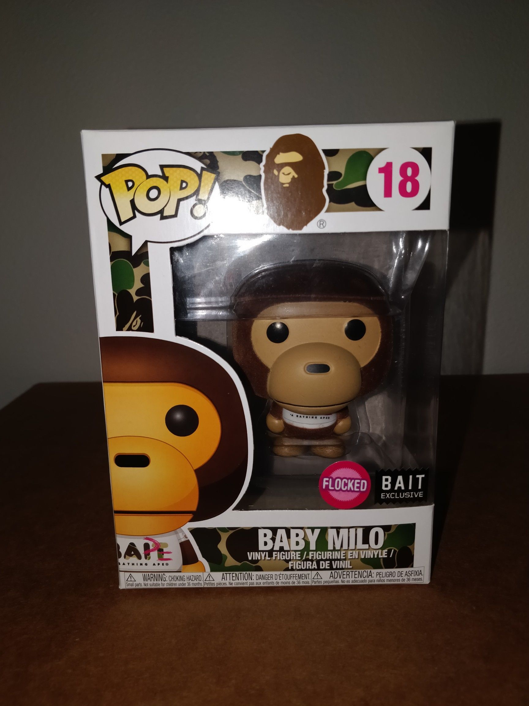 Funko Pop Baby Milo Bape Flocked Bait Exclusive