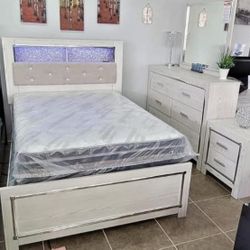 ♥️Ask 👉Bedroom Set, Queen Bed, King Bed, Full Bed, Twin Bed, Mattress, box spring, Dresser, Nightstand, Chest. 

👉3-4-5 Piece Panel Set 