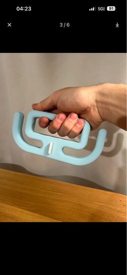 Light Blue 3D Printed grocery bag carrier with cart token