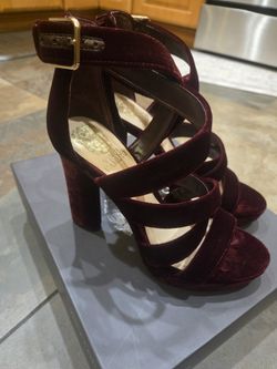Vince Camuto Wine Velvet Platform Sandals