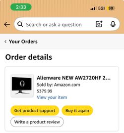Alienware Gaming Monitor with Stand