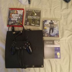 PS3 With Controller And 4 Games 