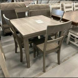 Brand New Square DRM Table Set Loretti Gray 