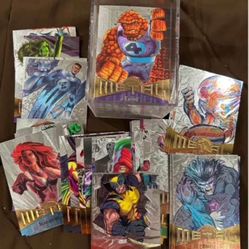 “RARE”!! INAUGURAL 95 “MARVEL METAL”SILVER FLASHER PARALLEL SET!!! w./CHECKLIST! (138-Cards)!! NM/MINT!!! 1-SILVER FLASHER card per pack!!!😎