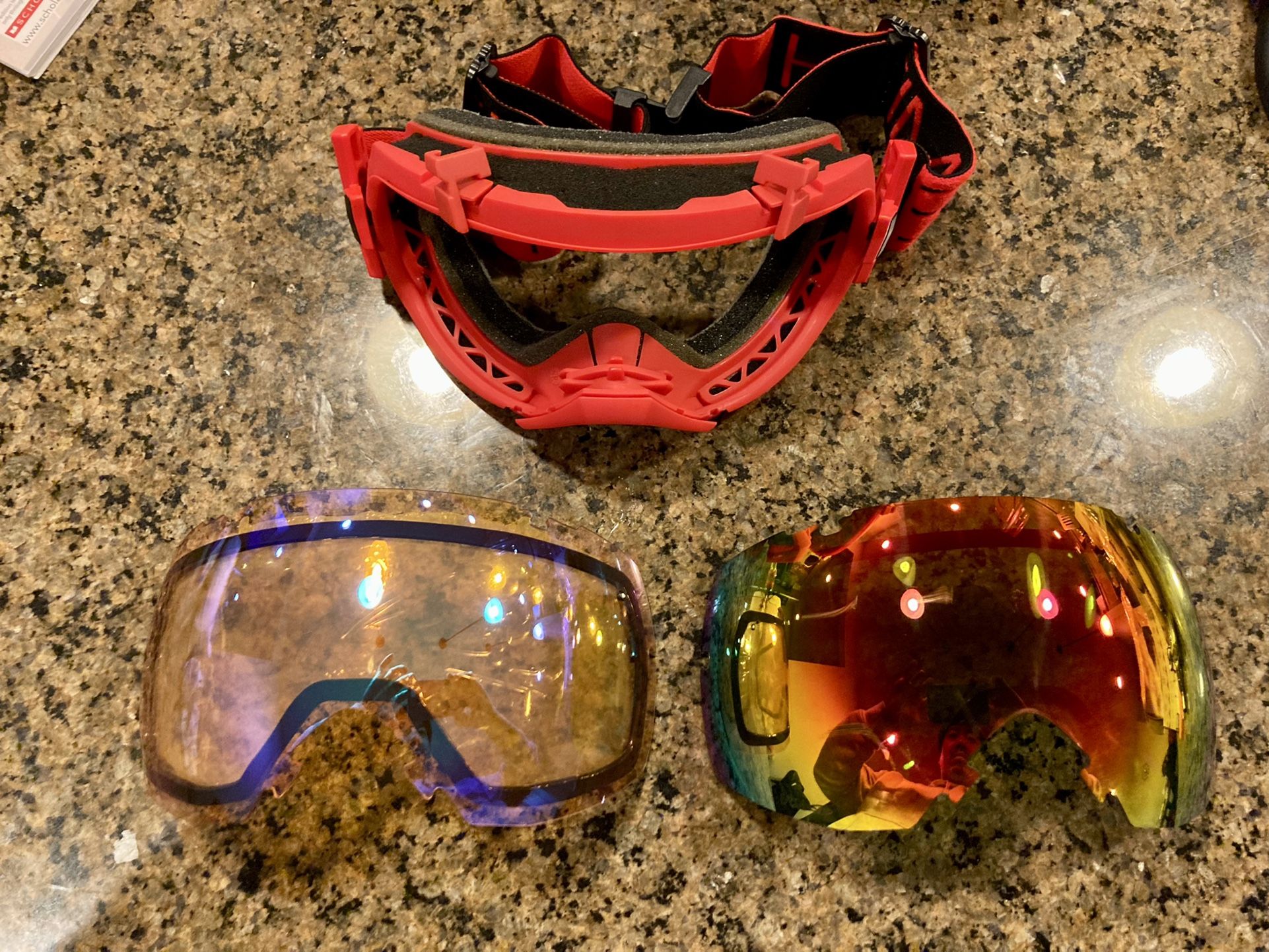 Smith IOX Fire Block Goggle w/Red Solex And Storm Rose Flash Lenses