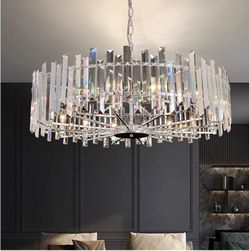 Meerosee Crystal Chandelier Lighting Modern Pendant Ceiling Light Fixture