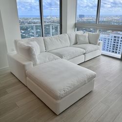 New White Sectional Cloud Couch Sofa