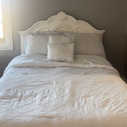 2 Full Size Bed Frame,  2 Sets Of Comforter/Blanket, Pillows, Bed Sheets, Night Stand, And Long Length Mirror