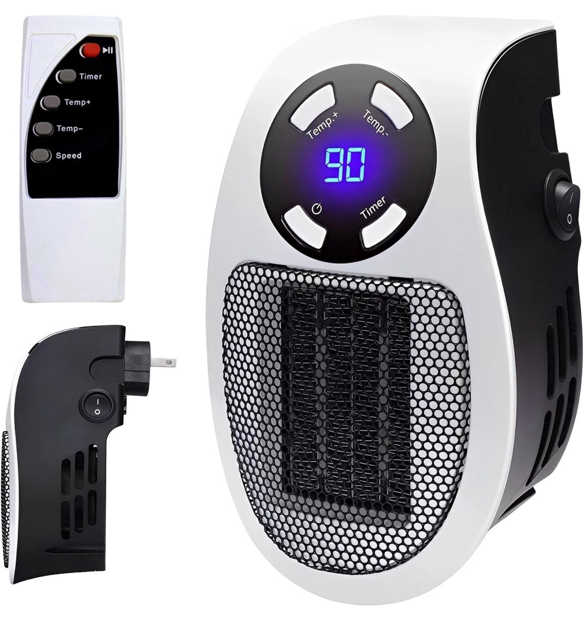 Portable Electric Plug-In Space Heater Fan LCD NEW