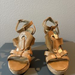 Guess Tan Wedge Sandals 