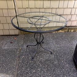 Glass Round Top Dining Table