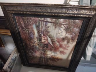 Large Framed Landscape Painting