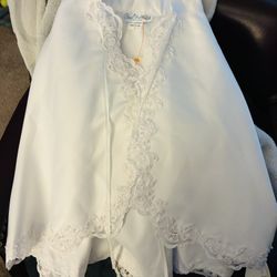 Brand new girls white cape with lace and beads