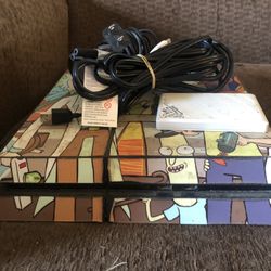 Custom Rick and Morty. PS4 Console With Controller, Cables, Sea gate HDD. 