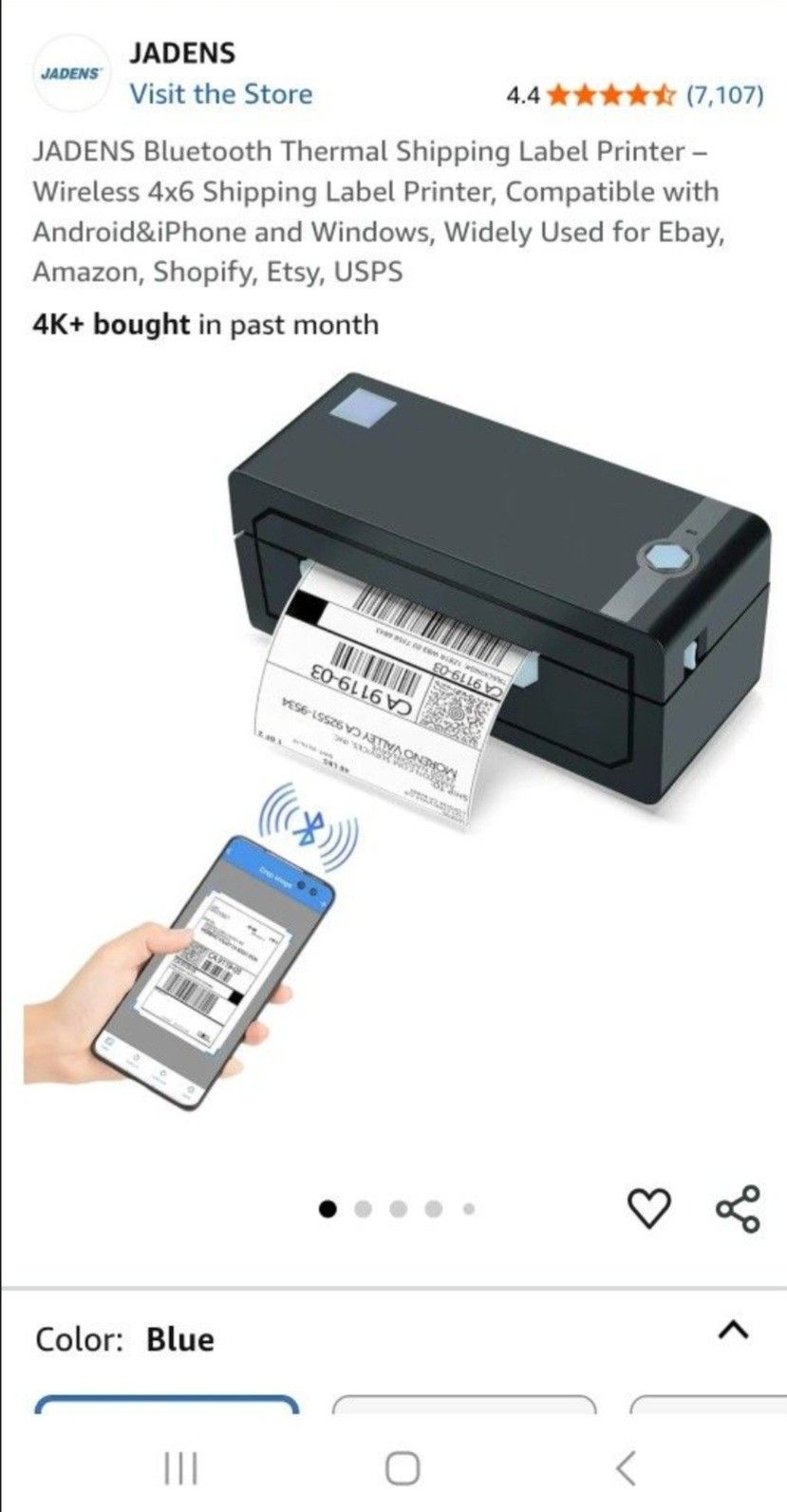 Like New Jadens Thermal Printer