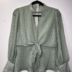 Polka dot Blouse (Green)