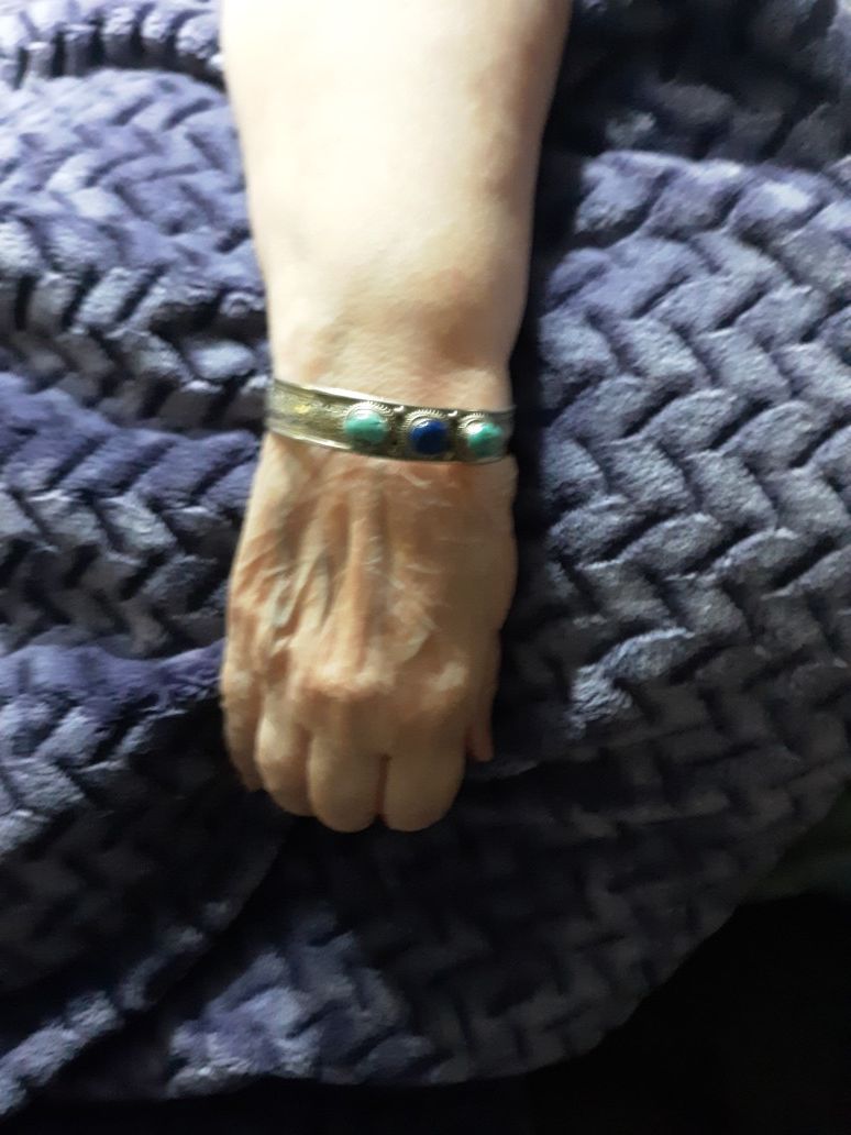 Antique bracelet turquoise and blue lapis