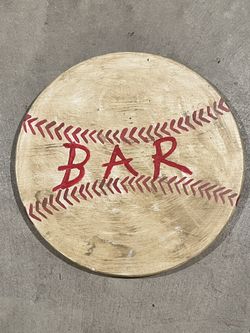 Handmade Baseball Bar Sign