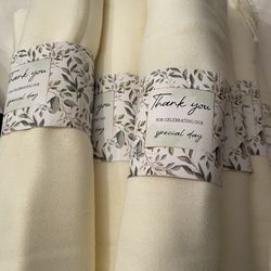 Pashminas For Wedding Guests. 10 Black and 11 Cream. Rolled With Tag