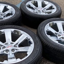 22” Chrome GMC Yukon Denali New Sierra Cadillac Escalade Chevy Suburban Chevrolet Rims Wheels Tires 