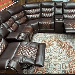 New Sectional With Cup Cupholders And Reclining With Free Delivery