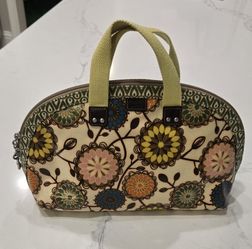 Purse-"Fossil Key Per" Dome Coated Floral Zipper Medium Hand Bag