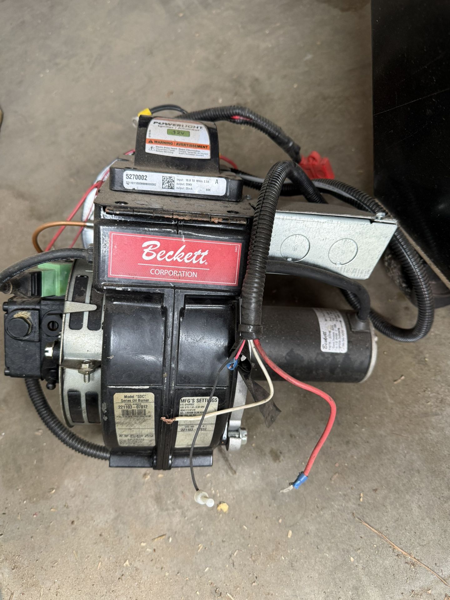 Beckett SDC oil Burner