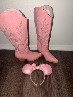 Pink cowboy boots