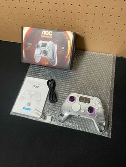 New AOC Interactive Screen PC Controller — Wireless Controller Compatible W/ PC/Switch/Switch 2/iOS/Android, Hall Effect Joystick & Triggers, RGB Ligh