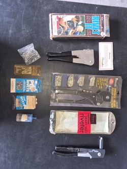 Rivet Gun Tool Lot with Pop Rivets