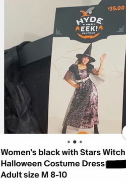 Costume Black Star Print Dress with Cape