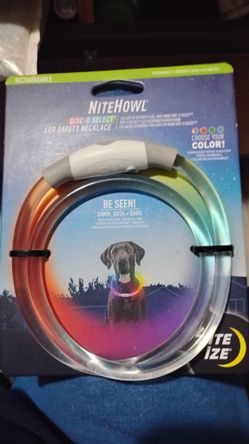 Brand New!! NiteHowl Rechargeable LED Safety Necklace!! For Pets!!