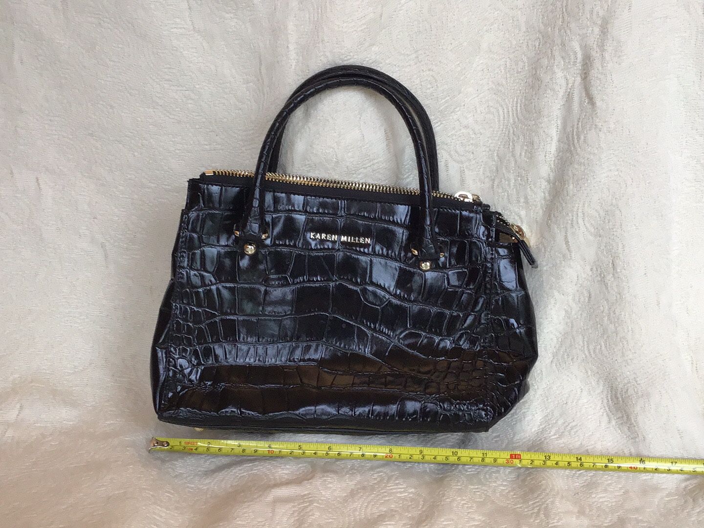 Karen Millen Black Leather Handbag