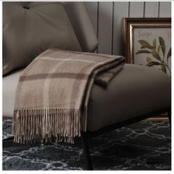 EP Mode 100% Pure Cashmere Throw Blanket for Sofa, Classic Design with Gift Box