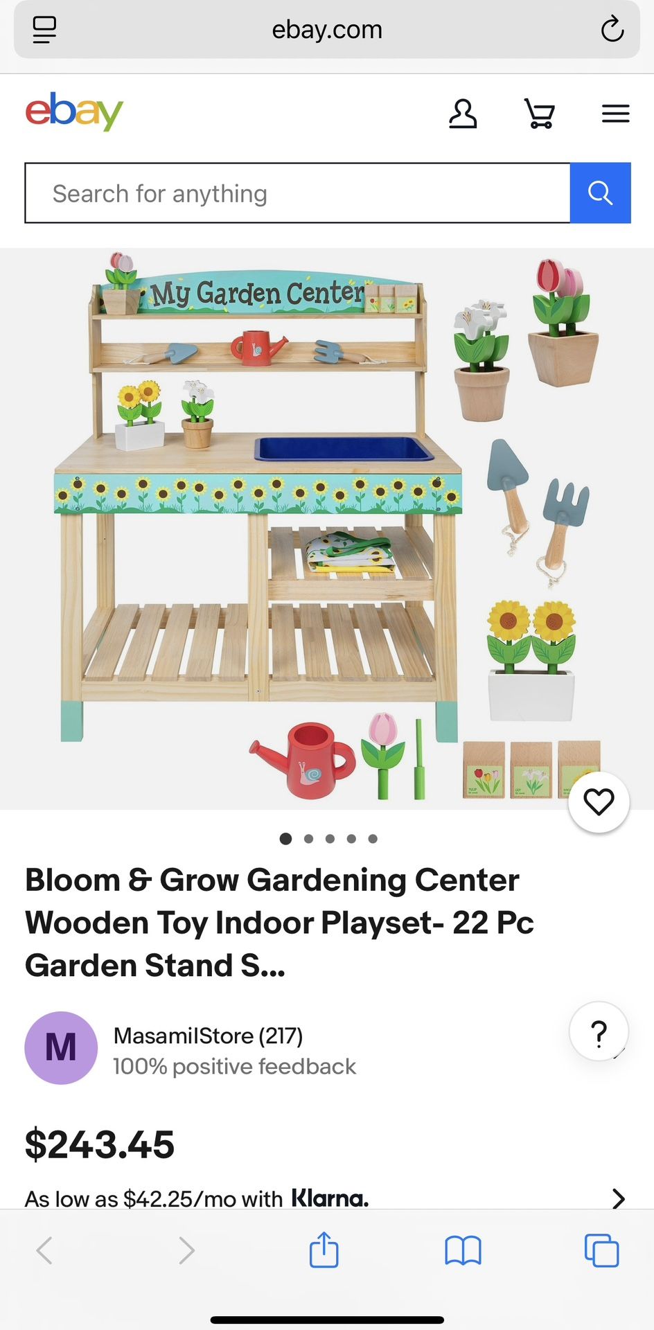 Bloom & Grow Gardening Center Wooden Toy Indoor Playset- 22 Pc Garden Stand S... M MasamilStore (217)