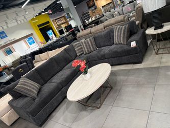 Large Dark Gray Fabric Sectional Sofa 🔥🔥🔥