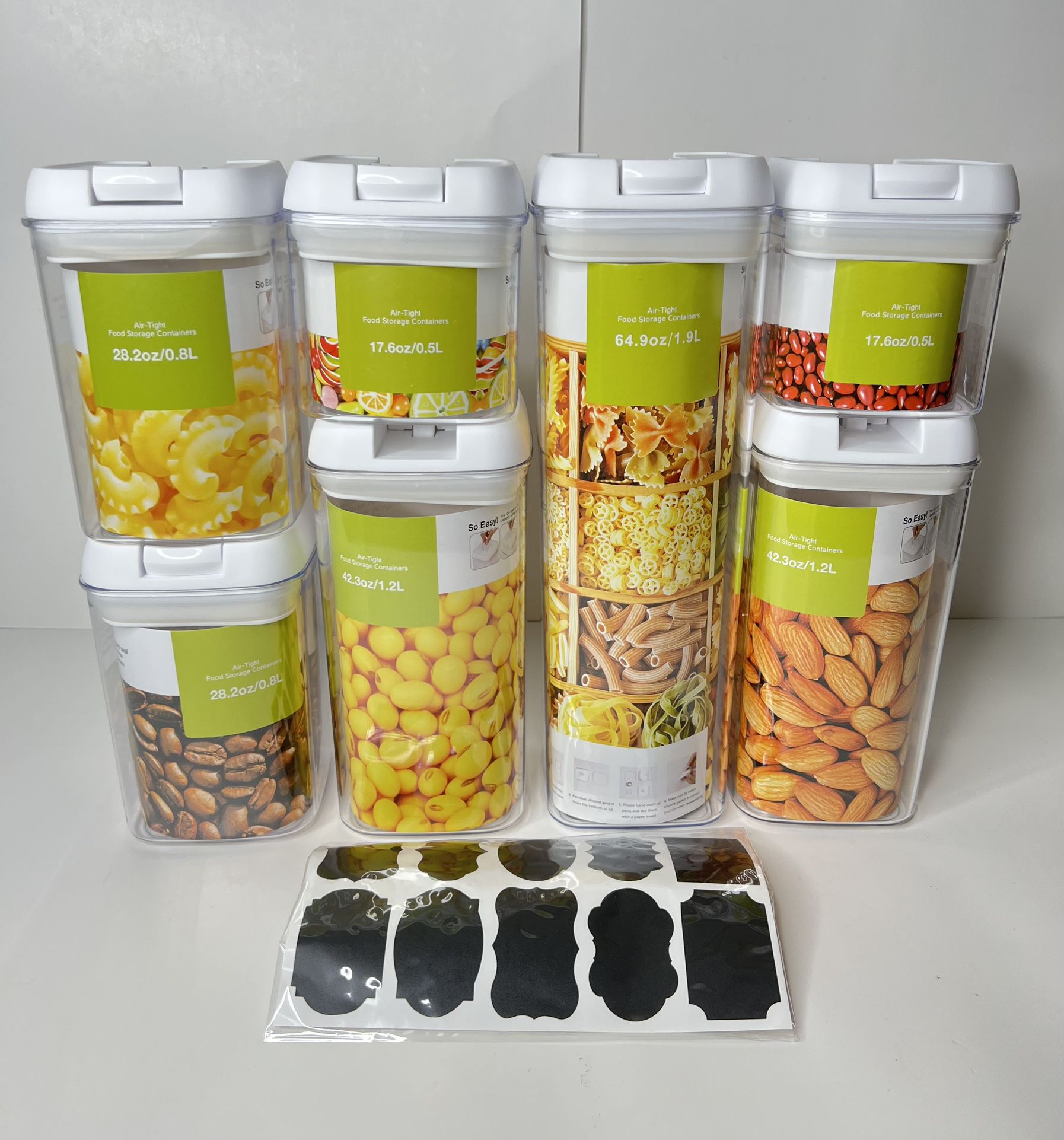 Airtight Food Containers - Set Of 9 Black (0.5l)