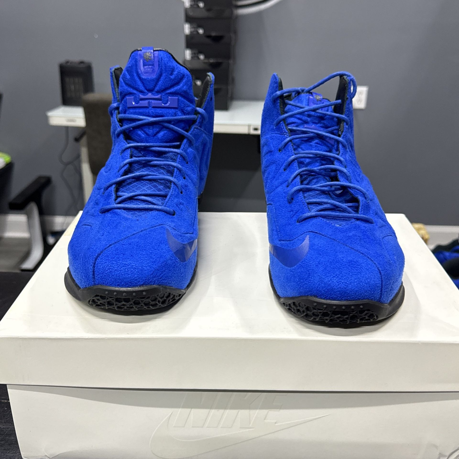 Nike Lebron Xl Ext Suede Blue Size 13 New